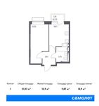 Планировка 1-комнатной квартиры, 31,93 м2
