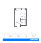 Планировка квартиры студии, 21,1 м2