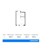 Планировка квартиры студии, 21,4 м2