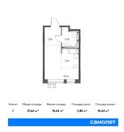 Планировка квартиры студии, 21,64 м2