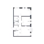 Планировка 3-комнатной квартиры, 58,4 м2