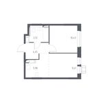 Планировка 2-комнатной квартиры, 34 м2
