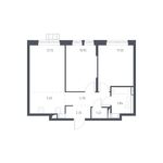Планировка 3-комнатной квартиры, 52,9 м2