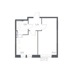 Планировка 1-комнатной квартиры, 37,5 м2
