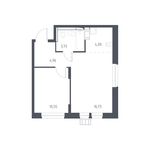 Планировка 2-комнатной квартиры, 40 м2