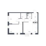 Планировка 3-комнатной квартиры, 53,9 м2