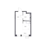 Планировка квартиры студии, 21,6 м2