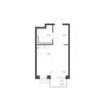 Планировка квартиры студии, 23,5 м2