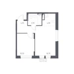 Планировка 2-комнатной квартиры, 39,9 м2