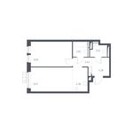 Планировка 2-комнатной квартиры, 44,5 м2