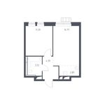 Планировка 2-комнатной квартиры, 37,2 м2