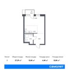 Планировка квартиры студии, 27,29 м2