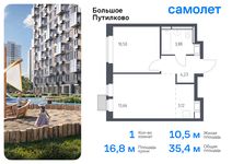 Планировка 1-комнатной квартиры, 31,83 м2