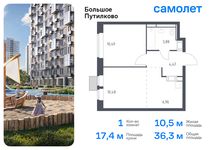 Планировка 1-комнатной квартиры, 36,28 м2