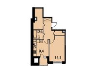 Планировка 1-комнатной квартиры, 42,9 м2