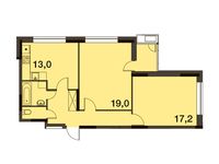 Планировка 2-комнатной квартиры, 65,2 м2