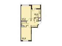 Планировка 2-комнатной квартиры, 56,8 м2