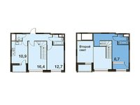 Планировка 3-комнатной квартиры, 73,4 м2