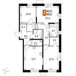 Планировка 3-комнатной квартиры, 90,2 м2