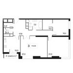 Планировка 3-комнатной квартиры, 111,8 м2