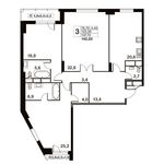 Планировка 3-комнатной квартиры, 137,7 м2