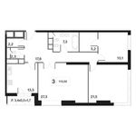 Планировка 3-комнатной квартиры, 111,8 м2
