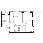 Планировка 3-комнатной квартиры, 120,6 м2