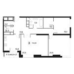 Планировка 3-комнатной квартиры, 111,8 м2