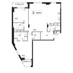 Планировка 3-комнатной квартиры, 138,2 м2