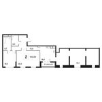 Планировка 2-комнатной квартиры, 150,5 м2