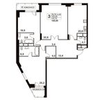 Планировка 3-комнатной квартиры, 137,7 м2