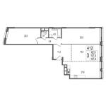 Планировка 3-комнатной квартиры, 107,4 м2