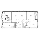 Планировка 5-комнатной квартиры, 143,8 м2