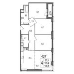 Планировка 4-комнатной квартиры, 106,8 м2