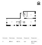 Планировка 3-комнатной квартиры, 88,9 м2