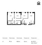 Планировка 4-комнатной квартиры, 97 м2