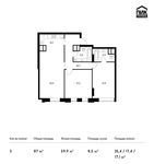 Планировка 3-комнатной квартиры, 87 м2