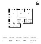 Планировка 3-комнатной квартиры, 82,7 м2