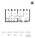 Планировка 4-комнатной квартиры, 105,7 м2