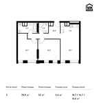 Планировка 3-комнатной квартиры, 78,8 м2
