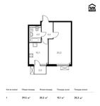 Планировка 1-комнатной квартиры, 39,5 м2