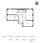 Планировка 3-комнатной квартиры, 115,1 м2