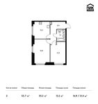 Планировка 2-комнатной квартиры, 55,7 м2