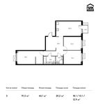 Планировка 3-комнатной квартиры, 91,3 м2