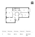 Планировка 3-комнатной квартиры, 117,2 м2