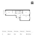 Планировка 2-комнатной квартиры, 66,6 м2
