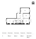 Планировка 3-комнатной квартиры, 93,6 м2