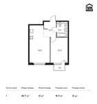Планировка 1-комнатной квартиры, 40,7 м2