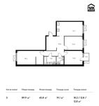 Планировка 3-комнатной квартиры, 89,9 м2