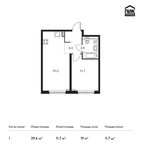Планировка 1-комнатной квартиры, 39,6 м2